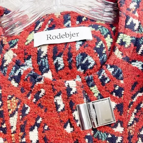 Rodebjer Artsy Jacket Aneska Houndstooth Multicolored Print with 3D Weave Medium - Picture 4 of 7